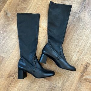 Coach leather knee-high boots (size 8.5B) with Stud Detail